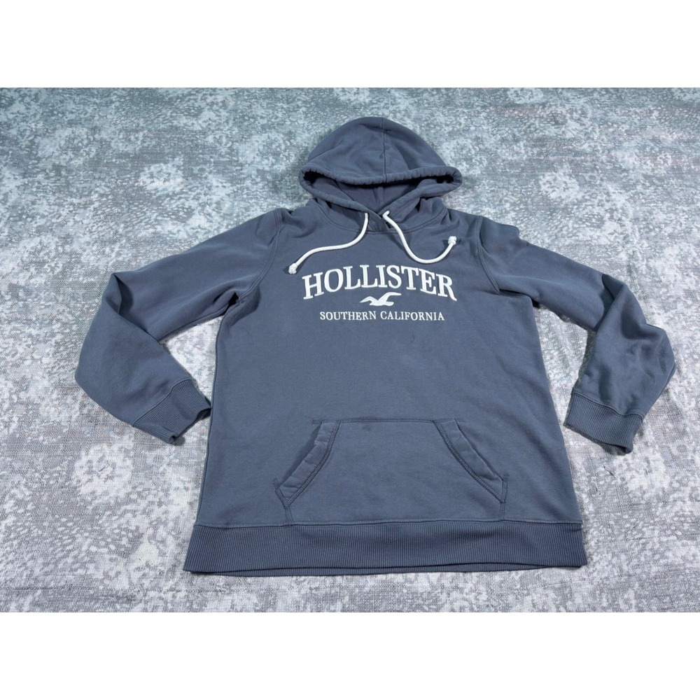 Hollister Southern California Pullover Hoodie Gray Size Large Hooded Sweatshirt